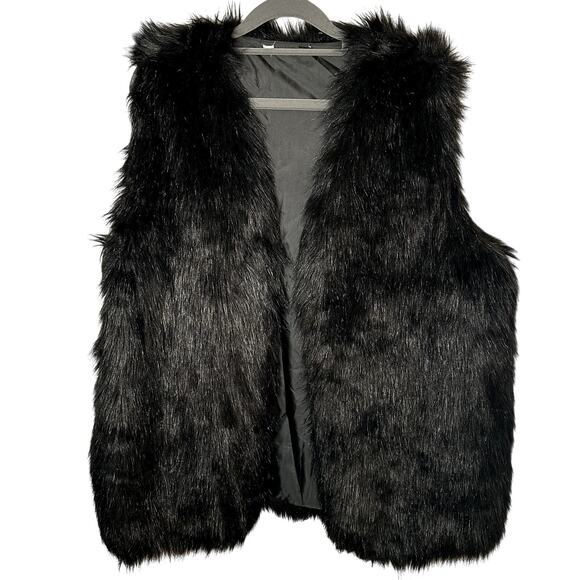 Black Faux Fur Vest - Size XL - New - Picture 1 of 2